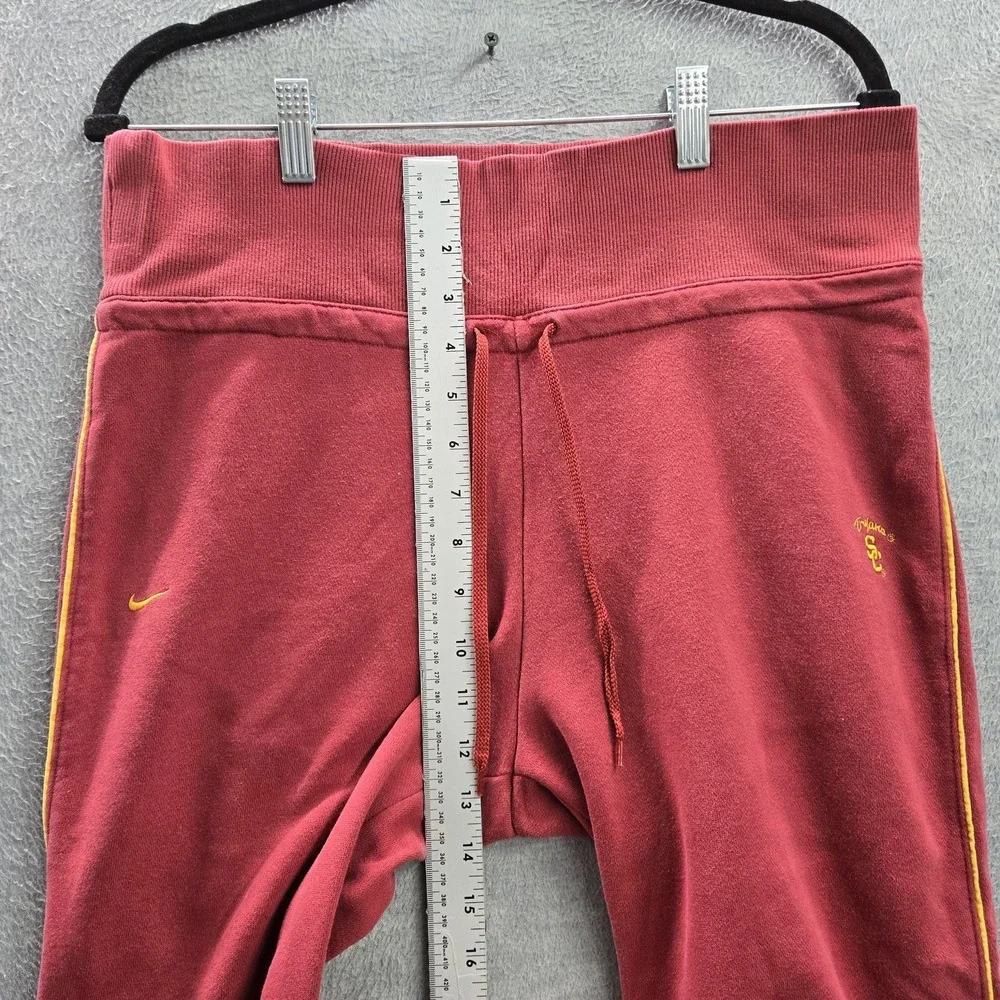 VINTAGE USC Trojans Women Activewear Pants M‎ Red Y2K Nike Swoosh Sweatpants